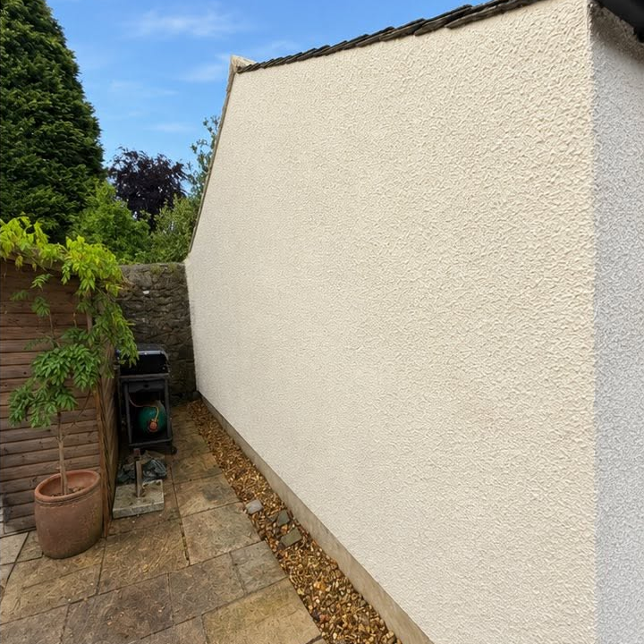 Pressure Washing Andy back wall after