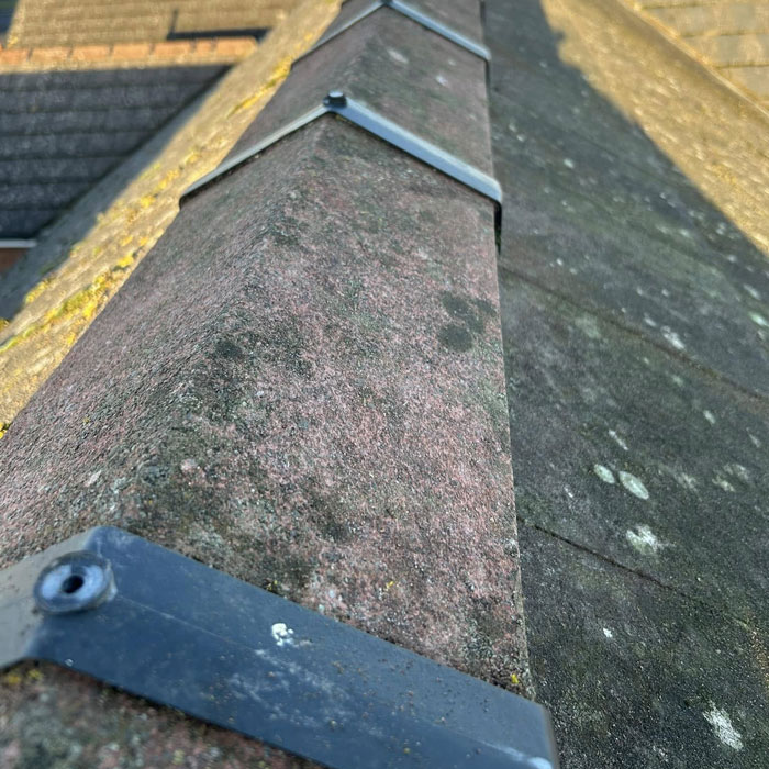 Pressure Washing Andy roof top after clean