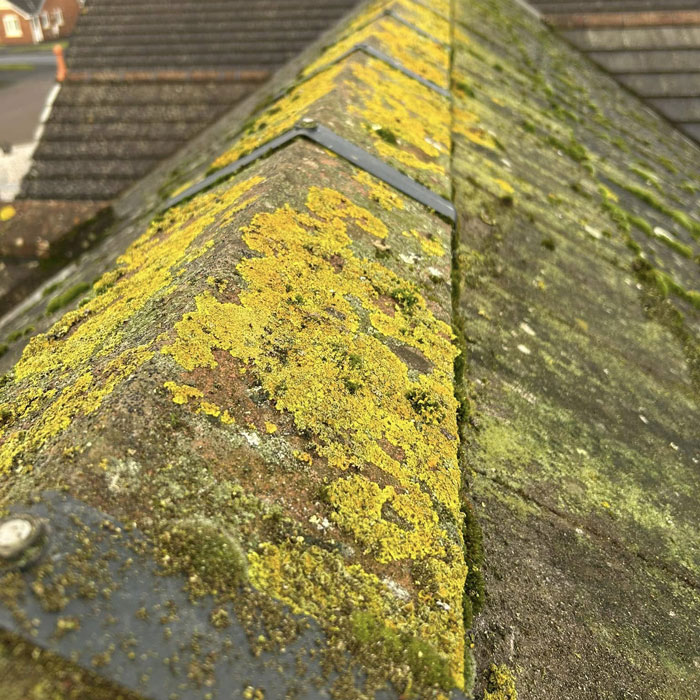 Pressure Washing Andy roof top before clean